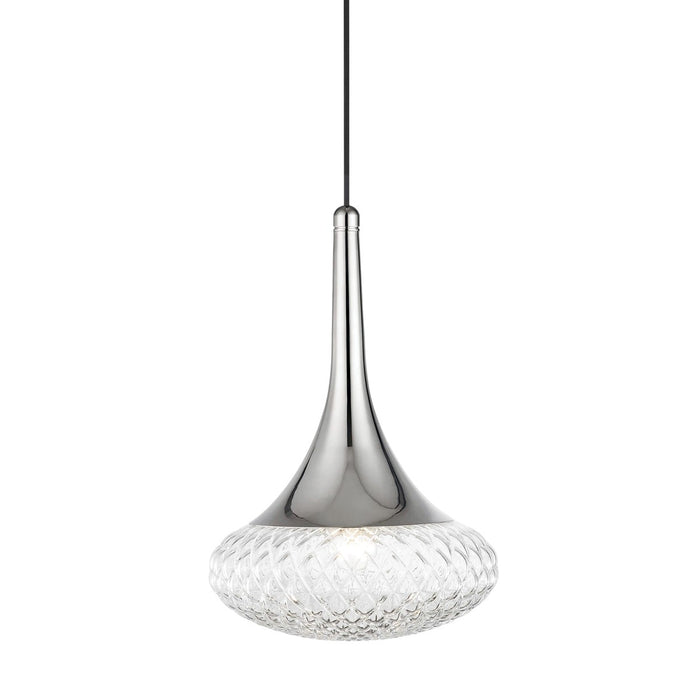 Mitzi H114701D-PN One Light Pendant, Polished Nickel