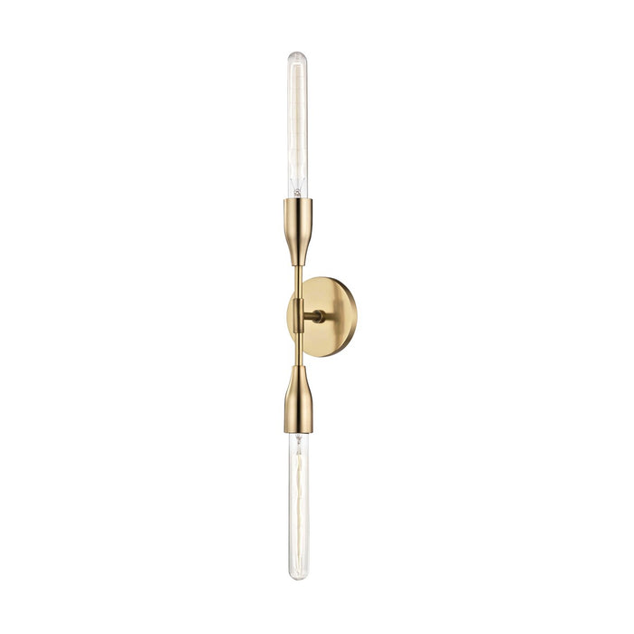 Mitzi H116102-AGB Two Light Wall Sconce, Aged Brass