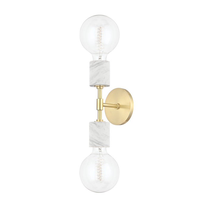 Mitzi H120102-AGB Two Light Wall Sconce, Aged Brass