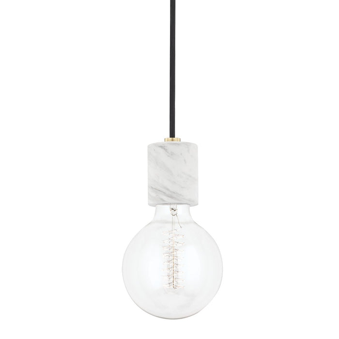 Mitzi H120701-AGB One Light Pendant, Aged Brass