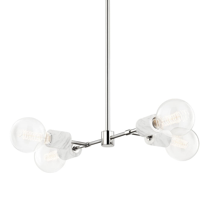 Mitzi H120704-PN Four Light Chandelier, Polished Nickel