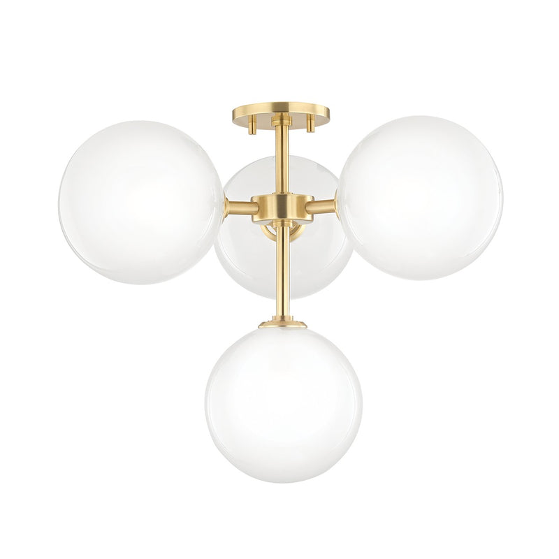Mitzi H122604-AGB LED Semi Flush Mount, Aged Brass