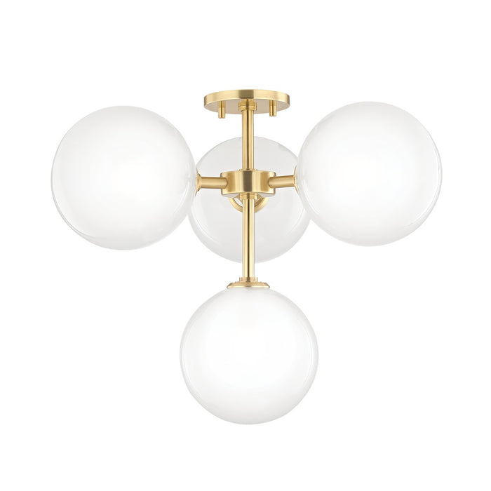 Mitzi H122604-AGB LED Semi Flush Mount, Aged Brass