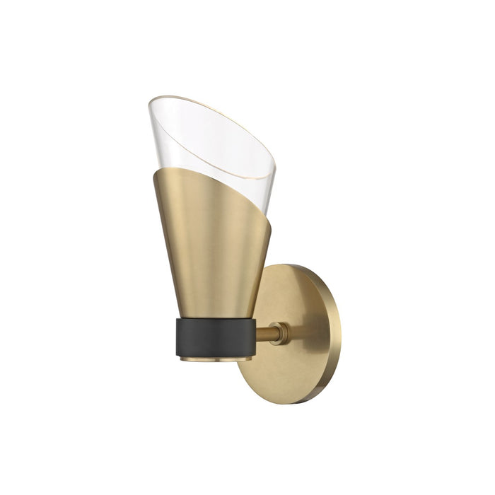 Mitzi H130101-AGB/BK LED Wall Sconce, Aged Brass/Black
