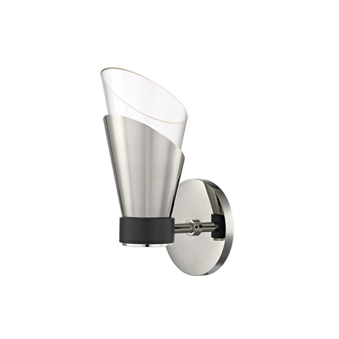 Mitzi H130101-PN/BK LED Wall Sconce, Polished Nickel/Black