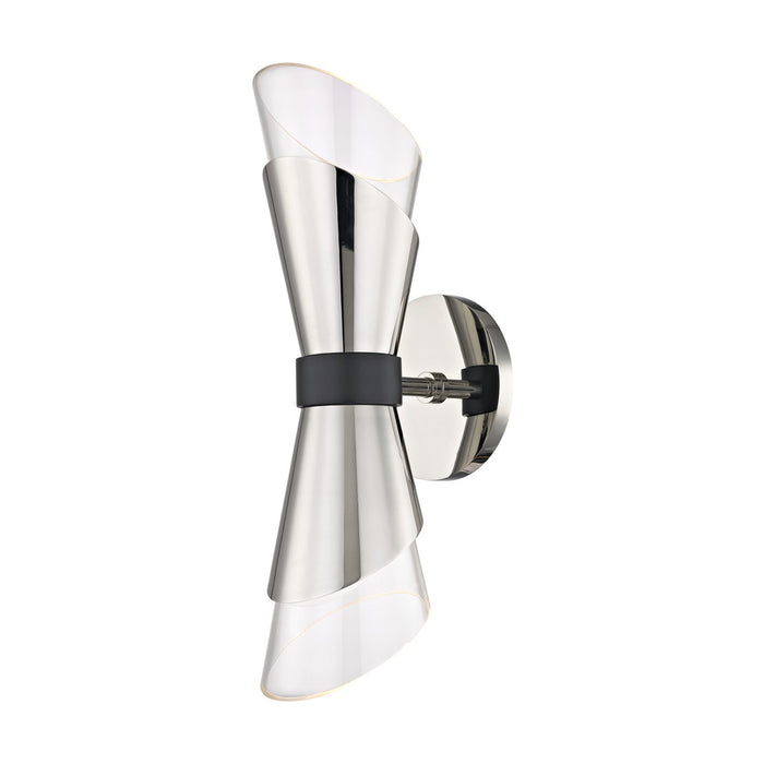 Mitzi H130102-PN/BK LED Wall Sconce, Polished Nickel/Black