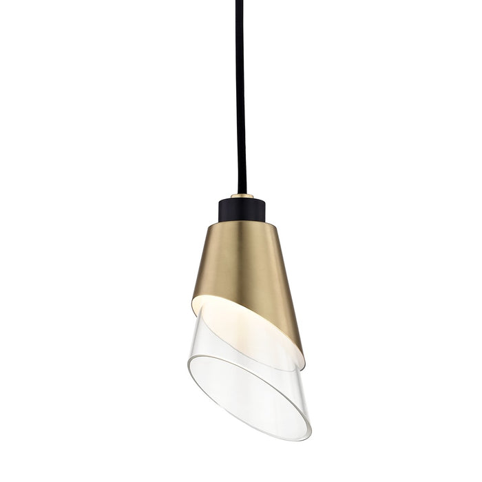 Mitzi H130701-AGB/BK LED Pendant, Aged Brass/Black