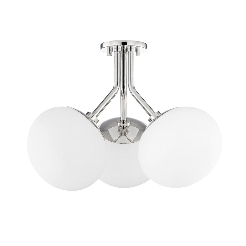 Mitzi H134603-PN Three Light Semi Flush Mount, Polished Nickel
