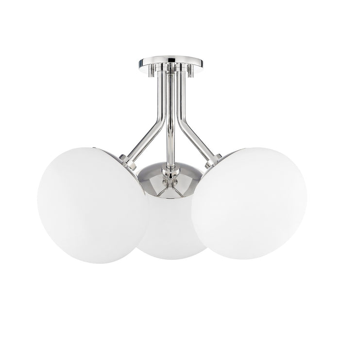 Mitzi H134603-PN Three Light Semi Flush Mount, Polished Nickel