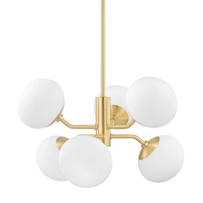 Mitzi H134806-AGB Six Light Chandelier, Aged Brass