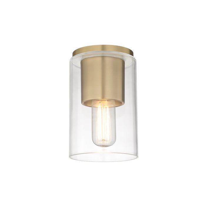 Mitzi H135501-AGB One Light Flush Mount, Aged Brass
