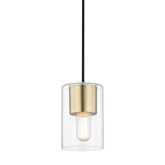 Mitzi H135701-AGB One Light Pendant, Aged Brass