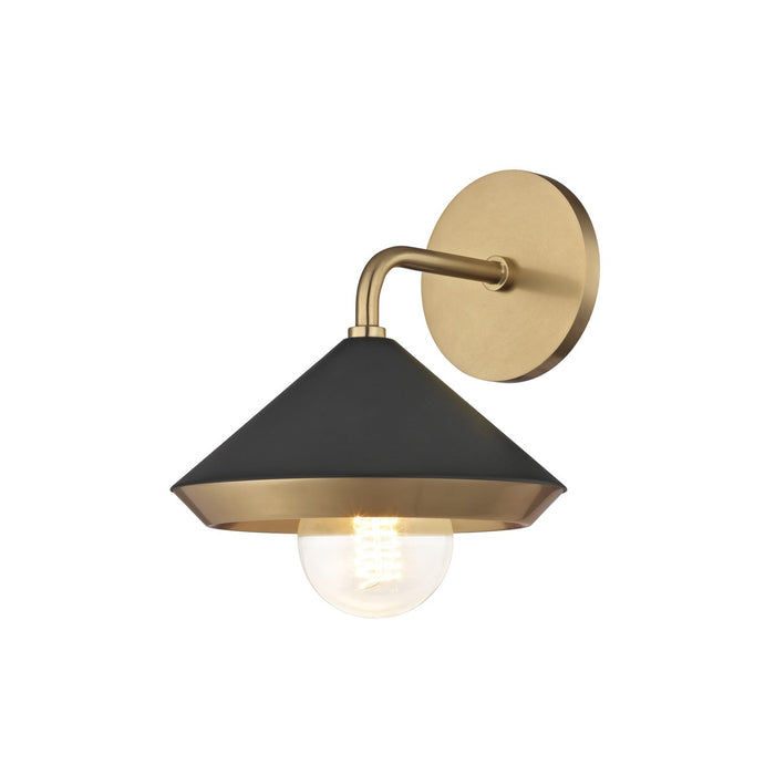 Mitzi H139101-AGB/BK One Light Wall Sconce, Aged Brass/Black