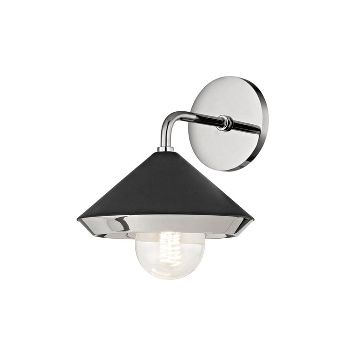 Mitzi H139101-PN/BK One Light Wall Sconce, Polished Nickel/Black