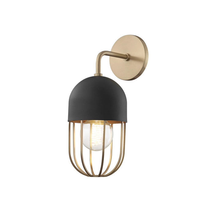 Mitzi H145101-AGB/BK One Light Wall Sconce, Aged Brass/Black