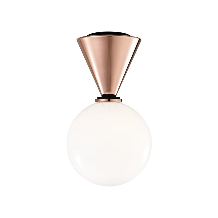 Mitzi H148501S-POC/BK One Light Flush Mount, Polished Copper/Black