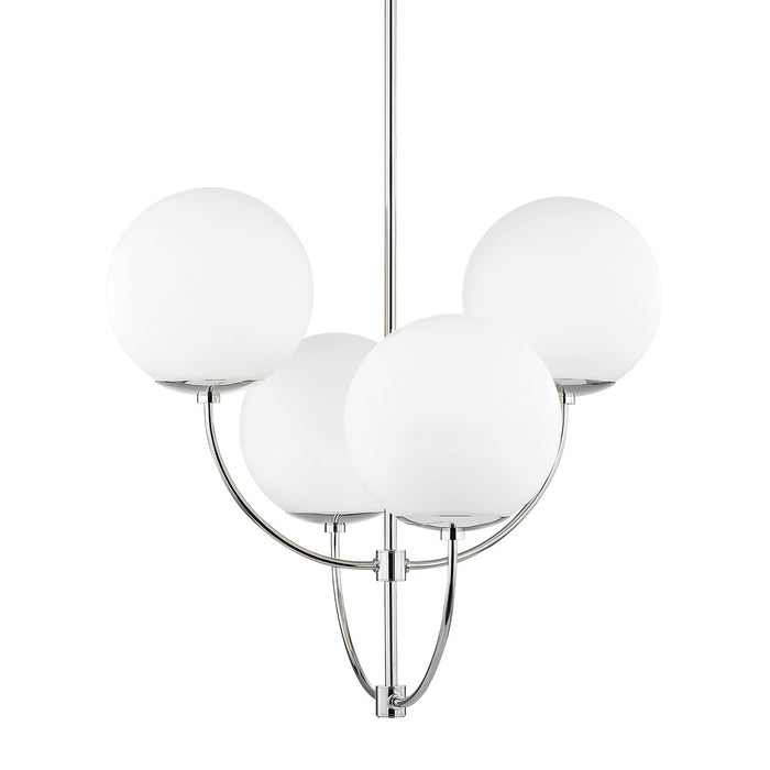 Mitzi H160804-PN Four Light Chandelier, Polished Nickel