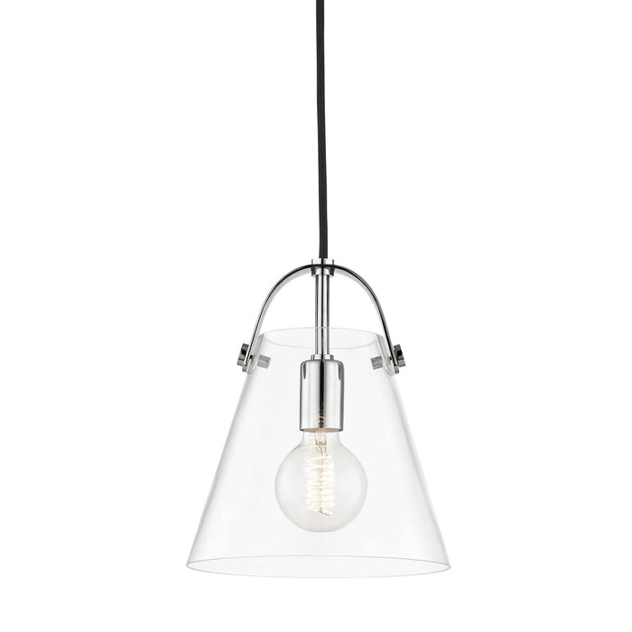 Mitzi H162701S-PN One Light Pendant, Polished Nickel