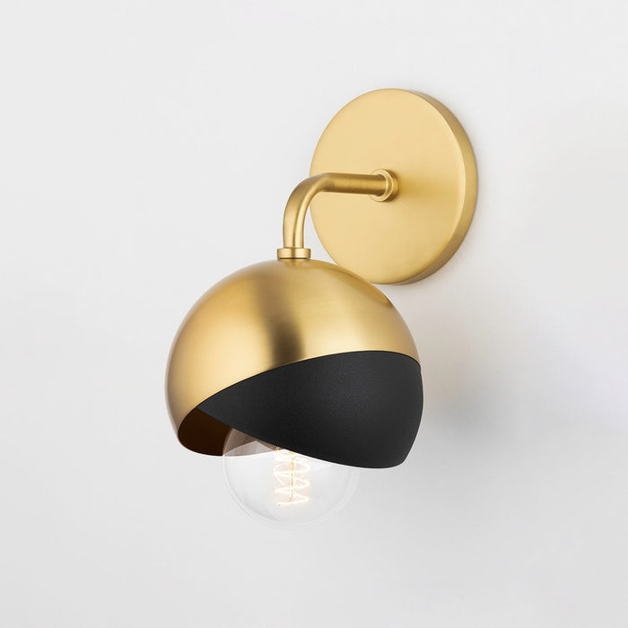 Mitzi H168101-AGB/BK One Light Wall Sconce, Aged Brass/Black