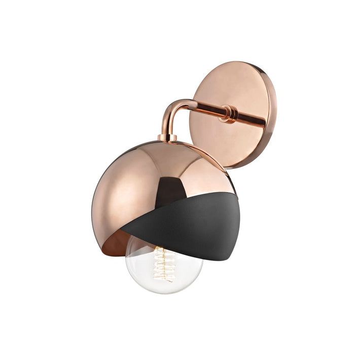 Mitzi H168101-POC/BK One Light Wall Sconce, Polished Copper/Black