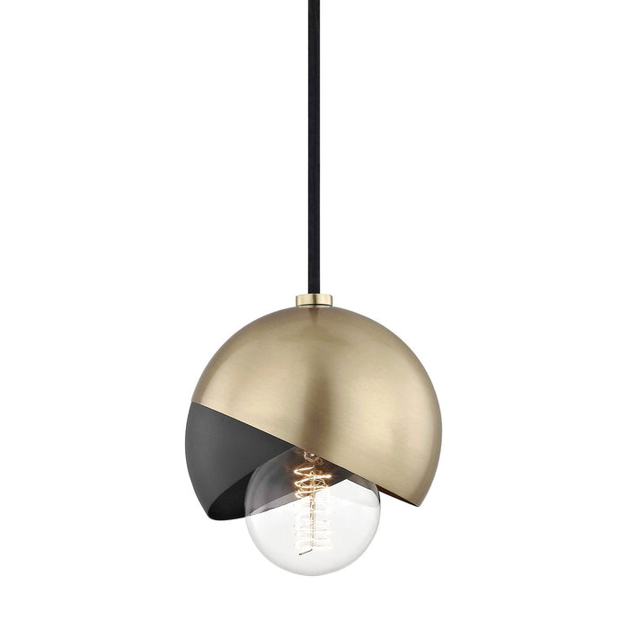 Mitzi H168701-AGB/BK One Light Pendant, Aged Brass/Black