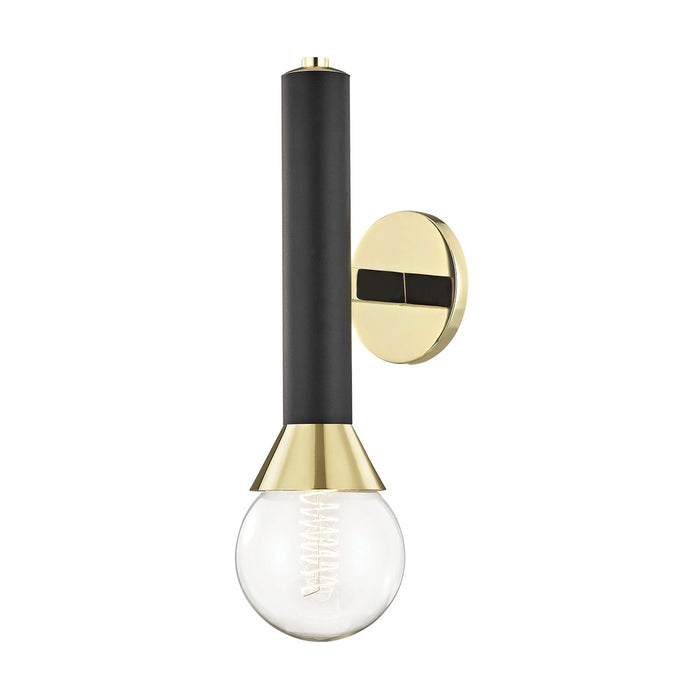 Mitzi H169101-PB/BK One Light Wall Sconce, Polished Brass/Black
