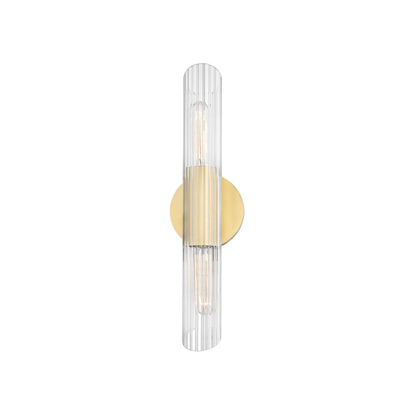 Mitzi H177102S-AGB Two Light Wall Sconce, Aged Brass