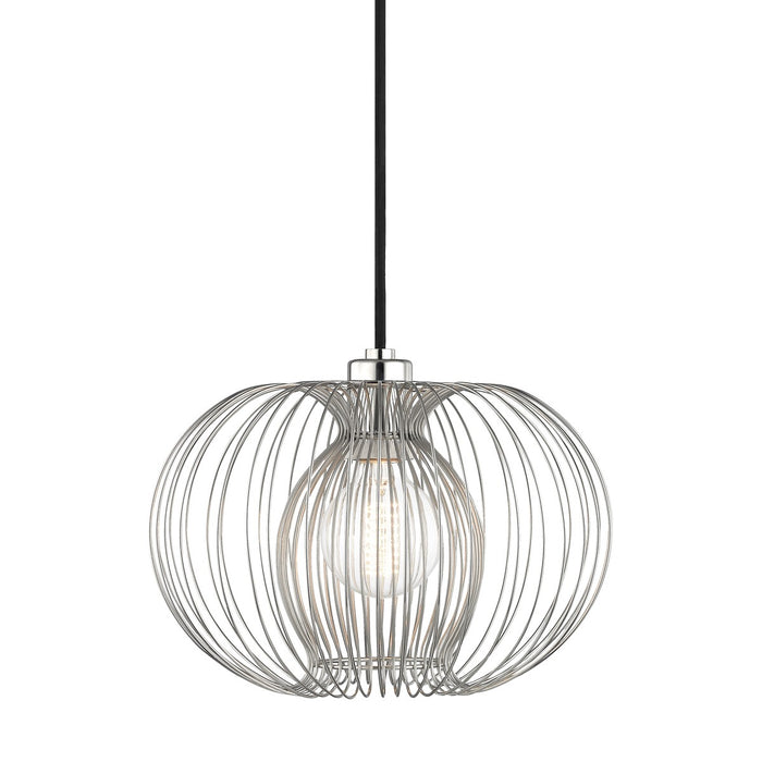 Mitzi H181701S-PN One Light Pendant, Polished Nickel