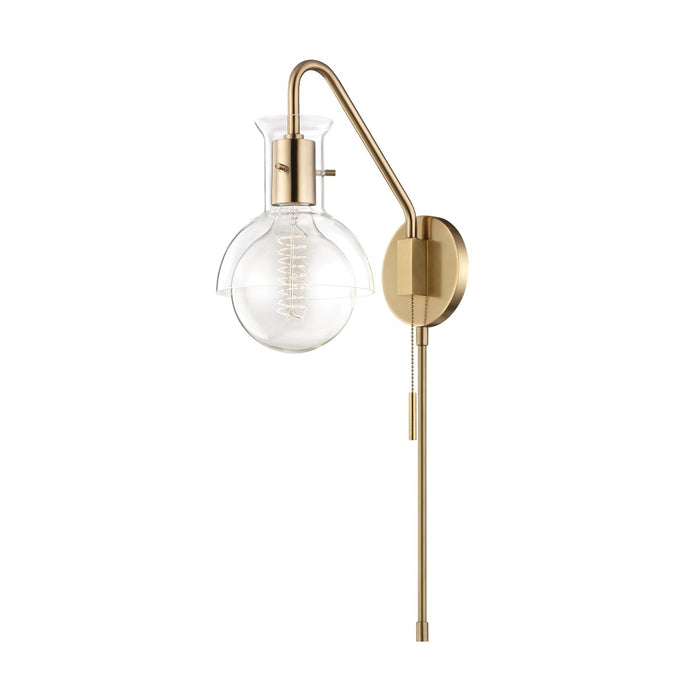 Mitzi HL111101G-AGB One Light Wall Sconce, Aged Brass