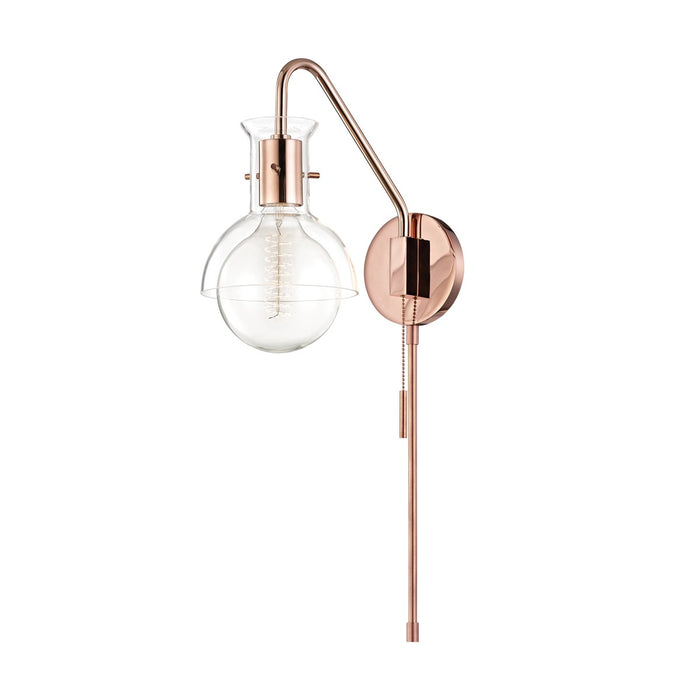 Mitzi HL111101G-POC One Light Wall Sconce, Polished Copper