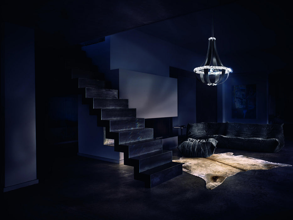 Schonbek SCE110DN-LB1S LED Pendant, Grizzly Black