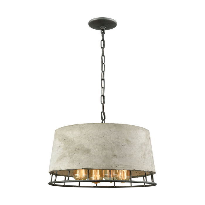 ELK Home 14319/4 Four Light Chandelier, Silverdust Iron