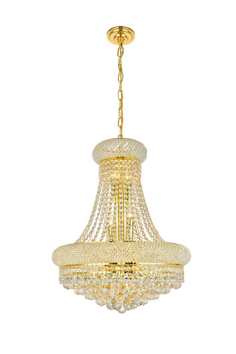 Elegant Lighting V1800D20G/RC 14 Light Chandelier, Gold