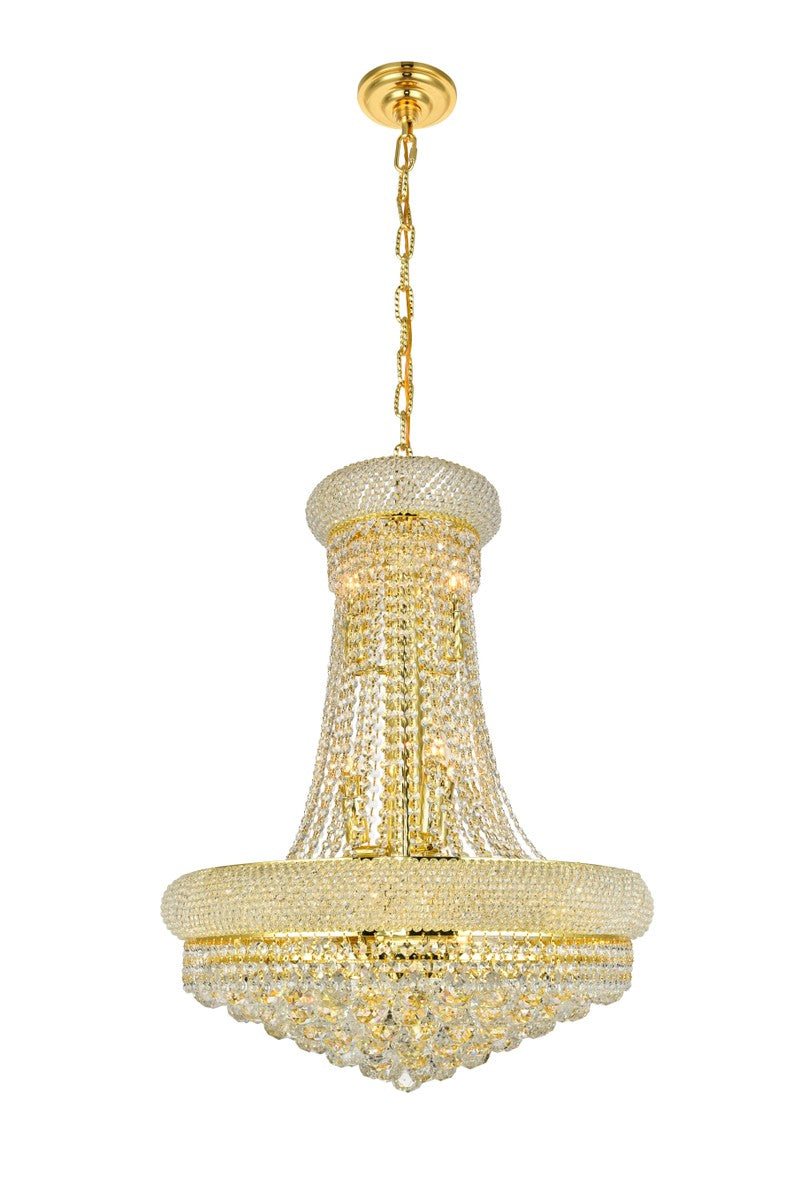 Elegant Lighting V1800D24G/RC 14 Light Chandelier, Gold