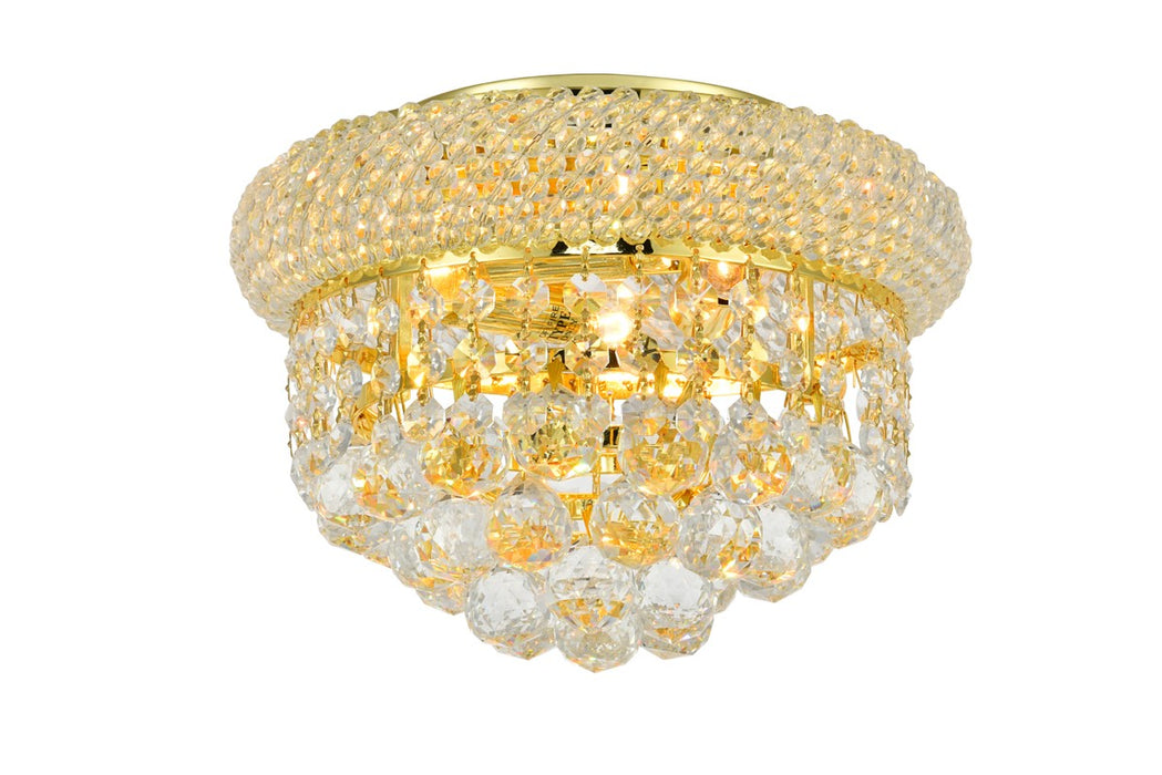 Elegant Lighting V1800F10G/RC Three Light Flush Mount, Gold