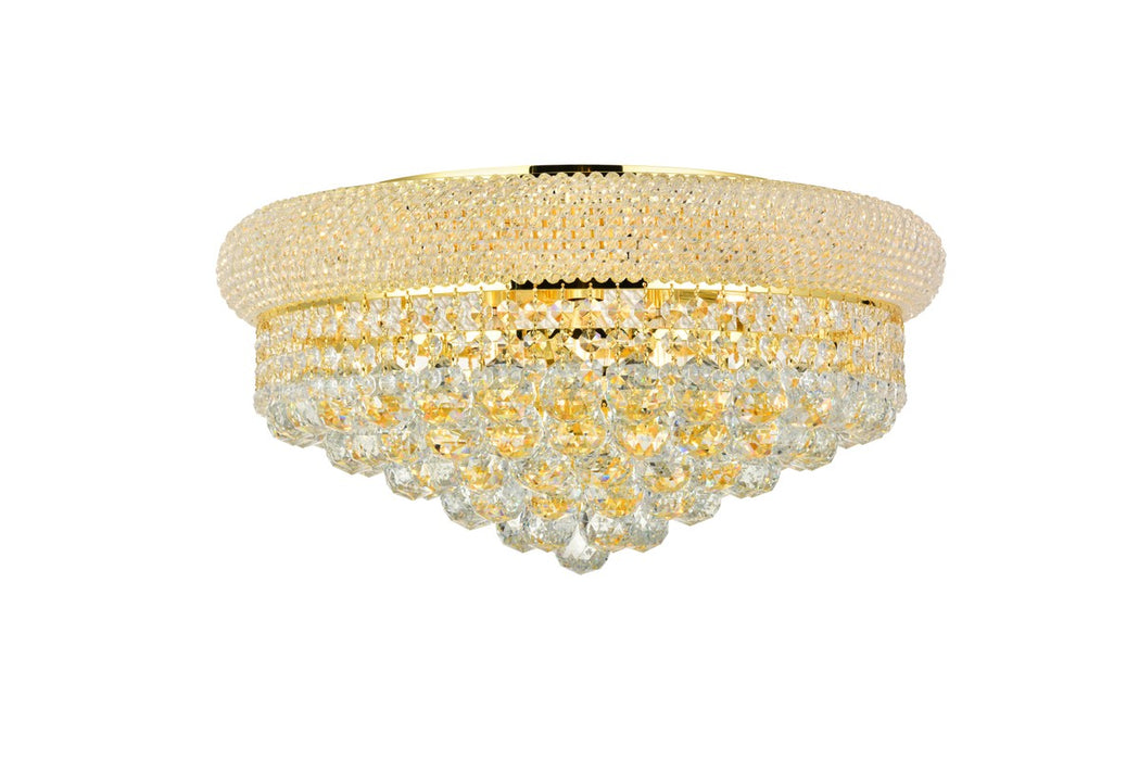 Elegant Lighting V1800F20G/RC Ten Light Flush Mount, Gold