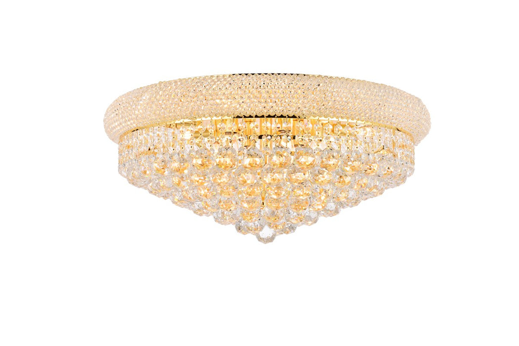 Elegant Lighting V1800F24G/RC 12 Light Flush Mount, Gold