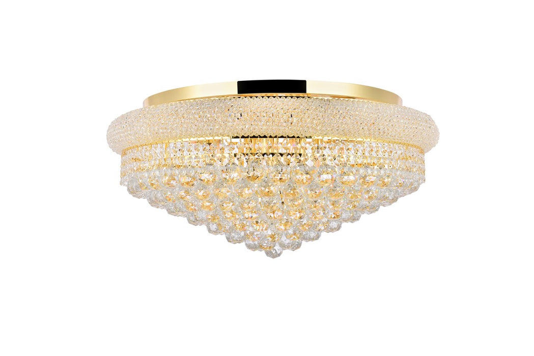 Elegant Lighting V1800F28G/RC 15 Light Flush Mount, Gold