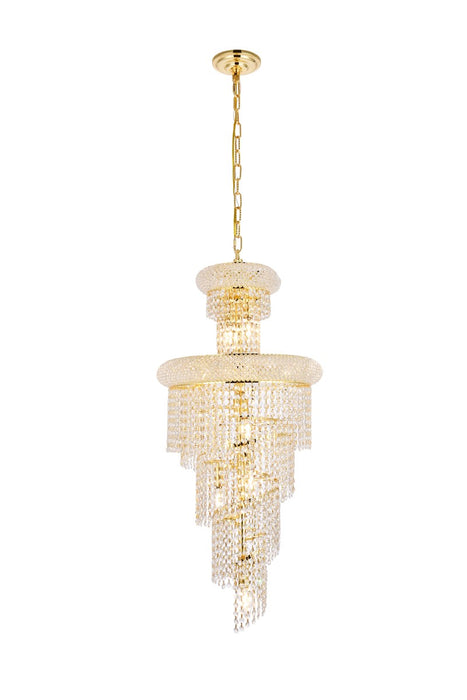 Elegant Lighting V1800SR16G/RC Ten Light Pendant, Gold