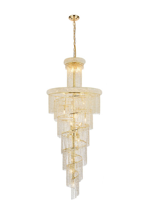 Elegant Lighting V1800SR30G/RC 28 Light Chandelier, Gold