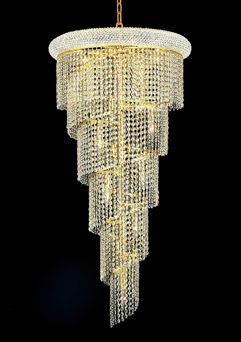 Elegant Lighting V1801SR22G/RC 18 Light Chandelier, Gold