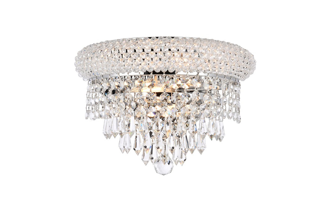 Elegant Lighting V1802W12C/RC Two Light Wall Sconce, Chrome