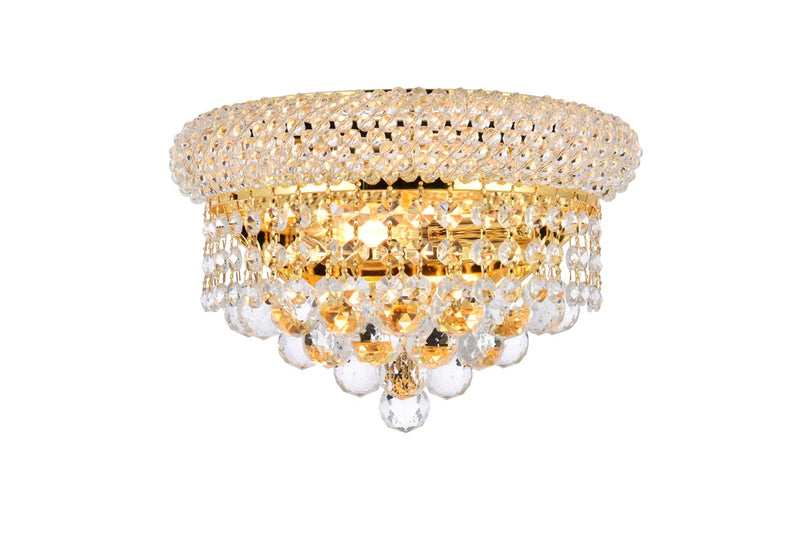 Elegant Lighting V1802W12G/RC Two Light Wall Sconce, Gold