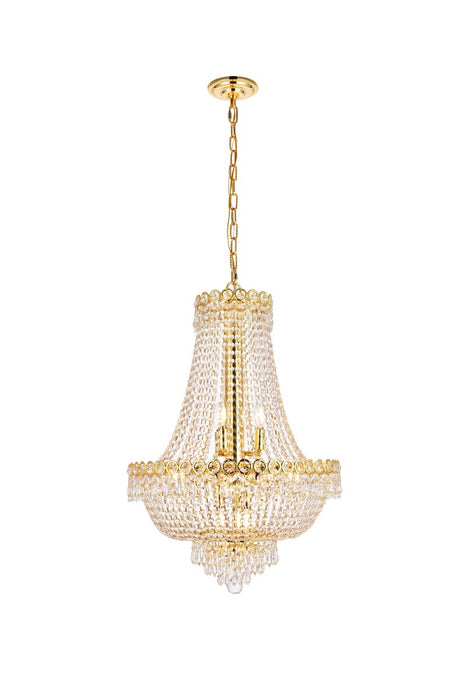 Elegant Lighting V1900D20G/RC 12 Light Chandelier, Gold