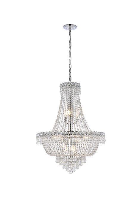 Elegant Lighting V1900D24C/RC 12 Light Chandelier, Chrome