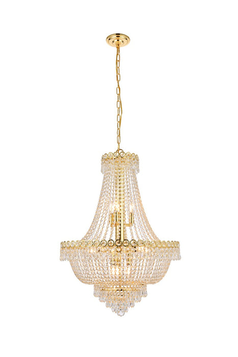 Elegant Lighting V1900D24G/RC 12 Light Chandelier, Gold