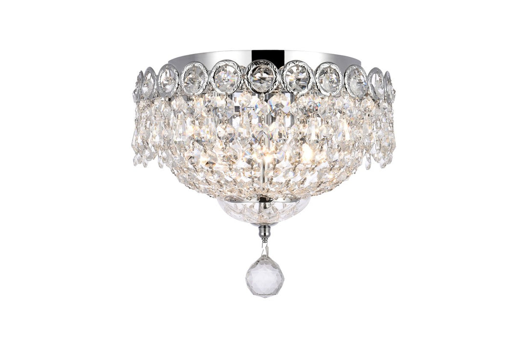 Elegant Lighting V1900F10C/RC Three Light Flush Mount, Chrome