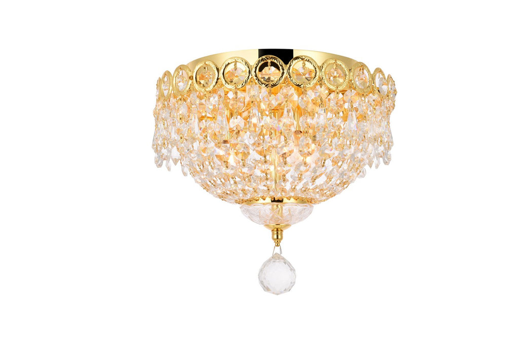 Elegant Lighting V1900F10G/RC Three Light Flush Mount, Gold