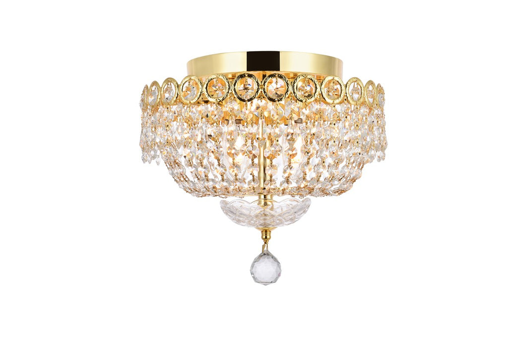 Elegant Lighting V1900F12G/RC Four Light Flush Mount, Gold