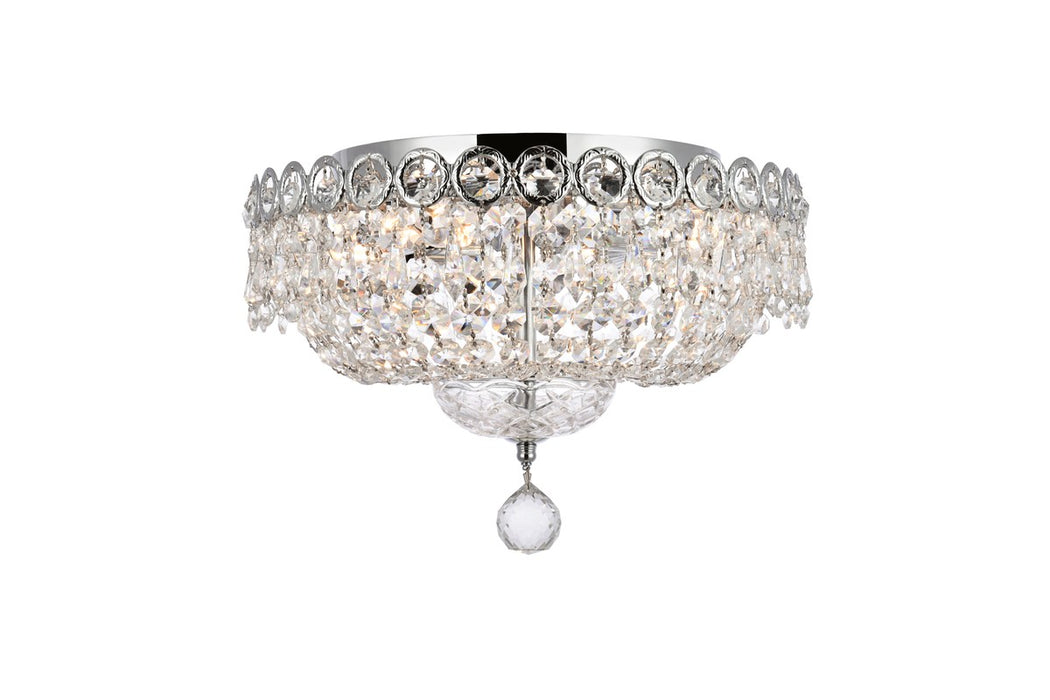 Elegant Lighting V1900F14C/RC Four Light Flush Mount, Chrome